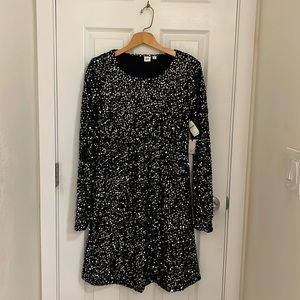 Gap black sequined dress
